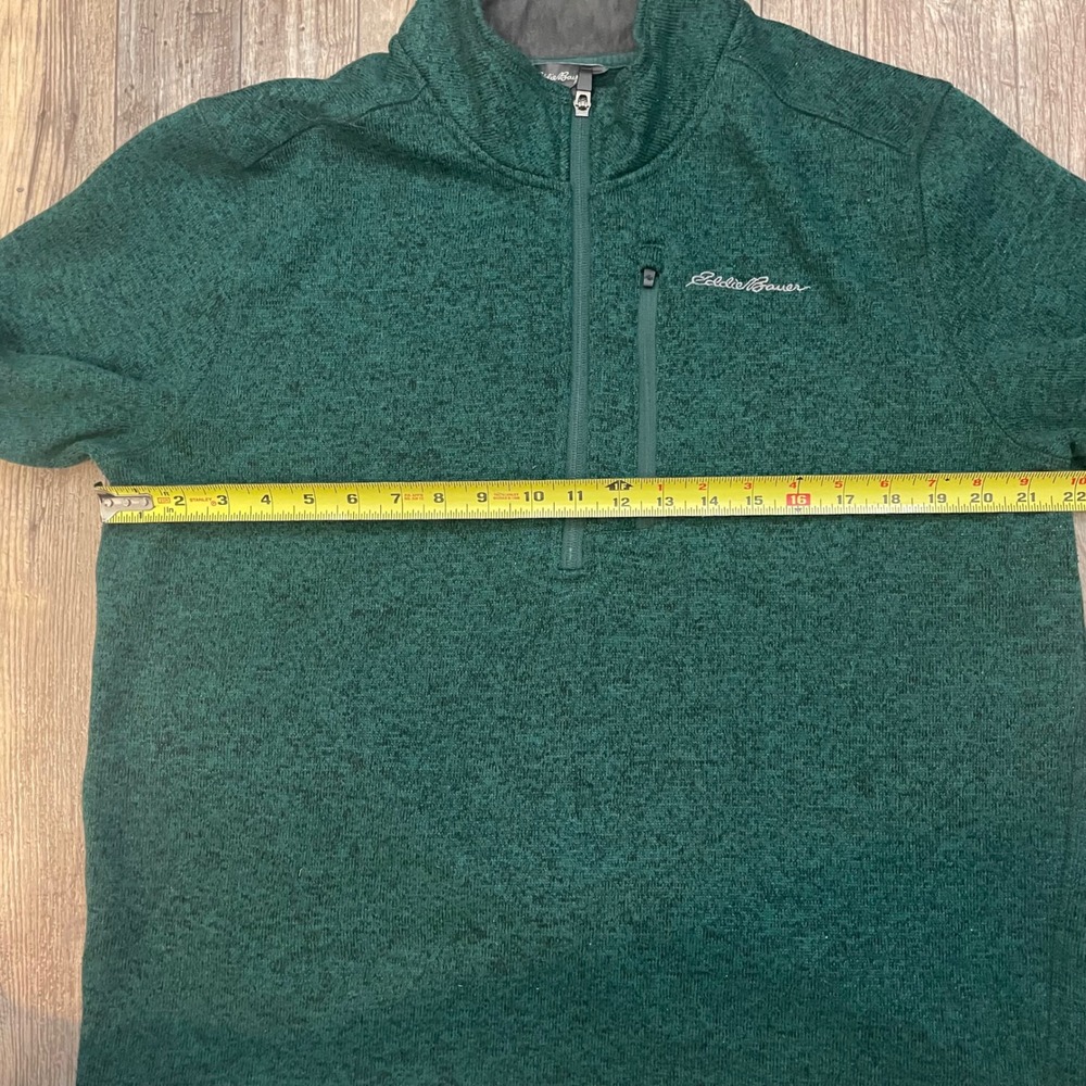 Eddie Bauer Men's Green Quarter Zip Fleece Pullover Sweater‎ XL - Picture 6 of 8